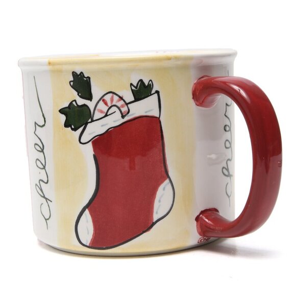 Vintage Large Eddie Bauer Christmas Mug Ceramic 1998 Lightweight Cheer Stocking - Picture 6 of 8